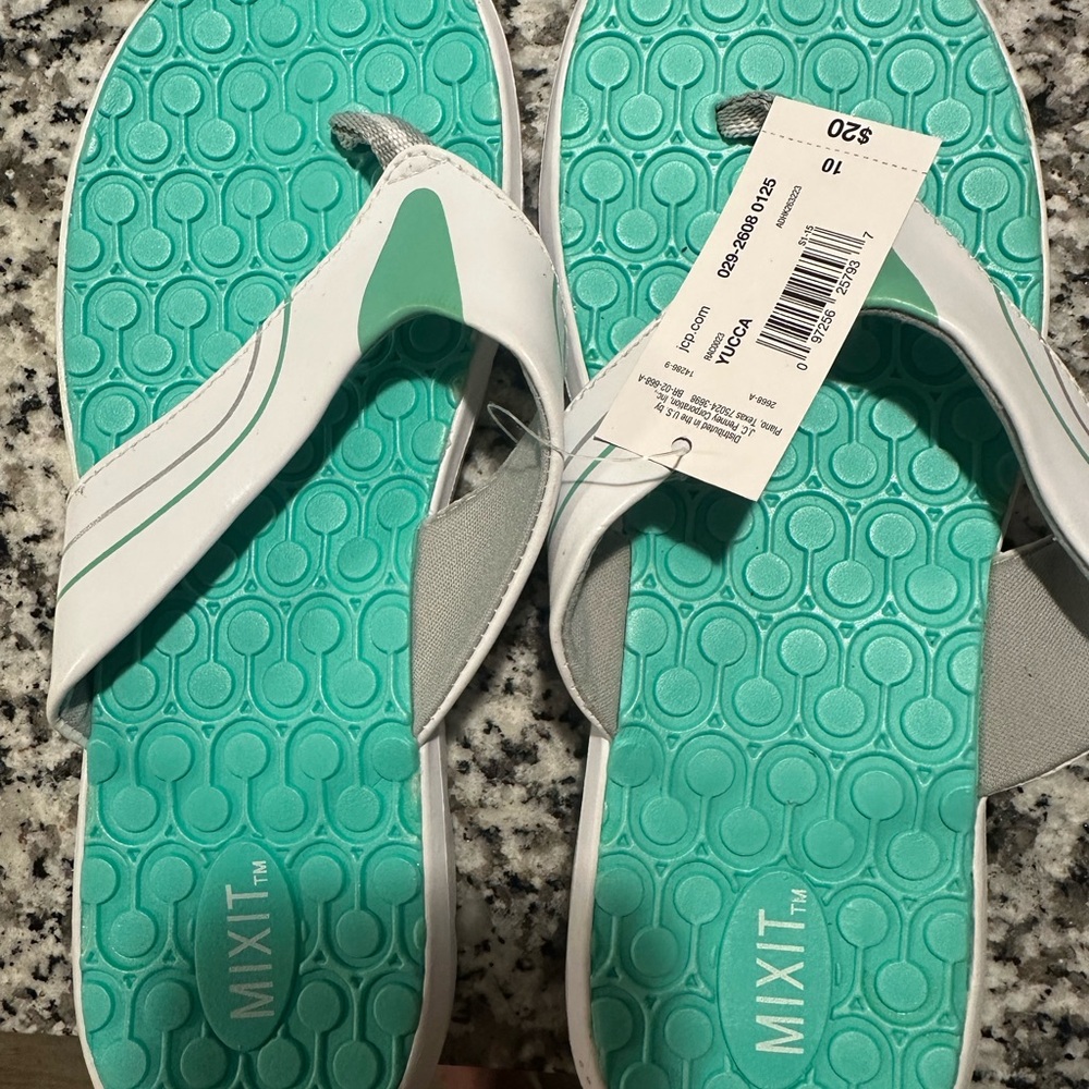 Mixit Teal and White Sandals